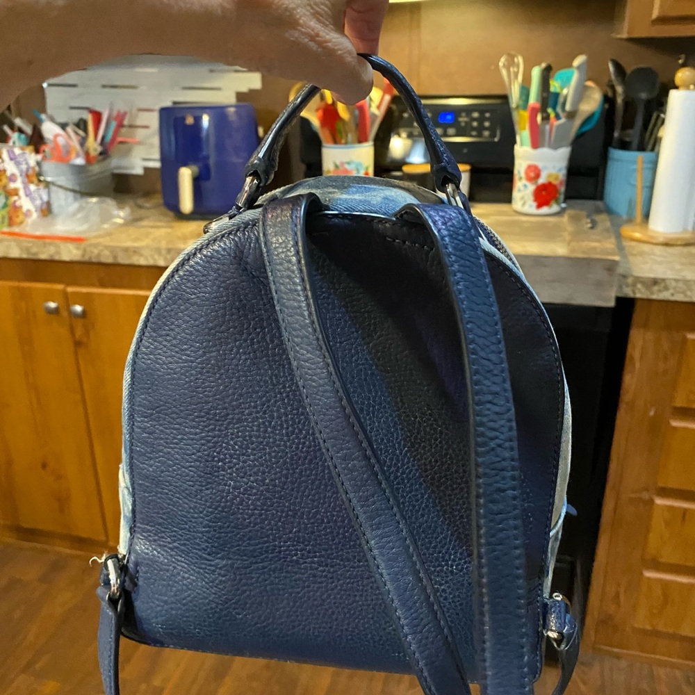 Kate Spade Blue Tie-Dye Denim Backpack - Picture 7 of 12